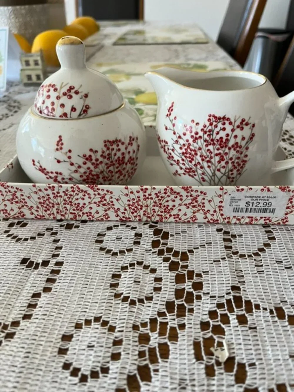 Nicole Miller Creamer & Sugar Set